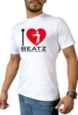 T-Shirt 'I love Beatz' Men Wei� Gr��e L