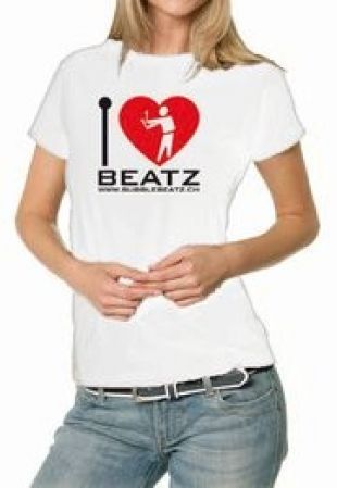 T-Shirt 'I love Beatz' Woman Wei� Gr��e L